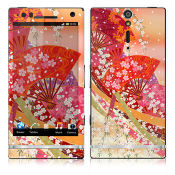 IdeaSkin 索尼 LT26i/Xperia S/Xperia Arc HD 皮肤 浪漫樱花扇 外壳保护套皮贴膜 BDGA010286