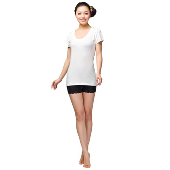 爱帝女式棉莱卡圆领打底衫6125401711【买即送10元京券】 白色 XL