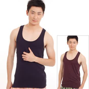 色度男式背心 男士莫代尔棉圆领弹力背心2187035 藏青 XXL(180/105)