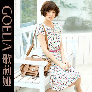 歌莉娅GOELIA 2012夏季新款 连衣裙+装饰腰带26E4B65 白色 L