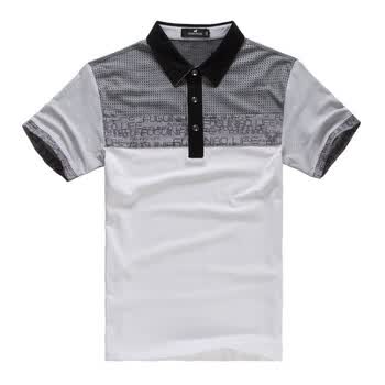 富贵鸟 男装 夏季新款生活休闲短袖翻领POLO衫51722280 白色70 190(XXXXL)