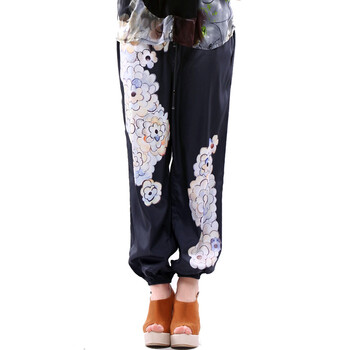玛汐 Maxchic 2012春夏宽松透气手绘印花 时髦俏皮收腿裤 C02075Y12C 黑色 XXL