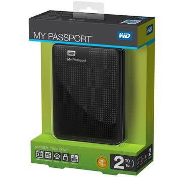 西部数据（WD）2012最新款 My Passport USB3.0 2TB 超便携移动硬盘（黑色）WDBY8L0020BBK-PESN