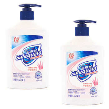 舒肤佳 健康抑菌洗手液芦荟柔肤型450ml（新老包装交替中）2瓶装