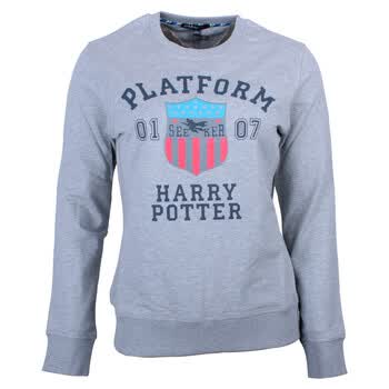 哈利波特 HarryPotter 女装长袖圆领卫衣 HESG12204 浅灰 XL