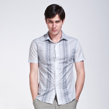 Givensi 2012夏季新品男士韩版修身时尚印花短袖衬衫 多色选 GVS205 XL
