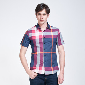 Givensi 2012夏季新品男士韩版修身时尚印花短袖衬衫 多色选 GVS210 XL