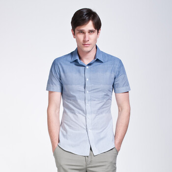Givensi 2012夏季新款男士商务休闲全棉印花修身短袖衬衫 多色选 GVS203 XXL