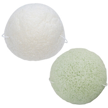 BeBeVisa天然蒟蒻洗颜绵2只装（半球形+芦荟形）