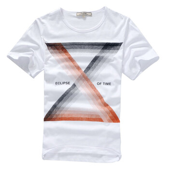 佐肯EingeZogen科技感渐变时尚印花T恤YT12013D077 白色 XXL