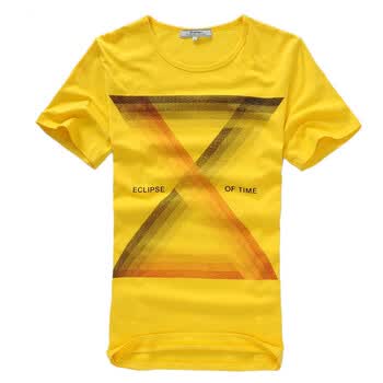 佐肯EingeZogen科技感渐变时尚印花T恤YT12013D077 鹅黄色 XXL