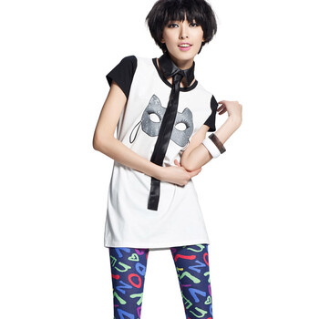 七格格 OTHERMIX 2012夏装新款女装 时尚纯色拼接 短袖T恤 22A12118 白色 XL