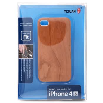 依璇 YTM 苹果iphone4/4s 手机保护壳/保护套 樱桃木实木+银色塑胶边框 银色