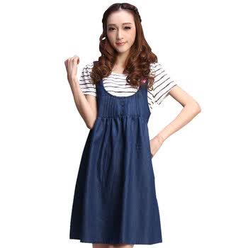 喜满 夏装时尚孕妇装新款孕妇裙 夏季孕妇连衣裙正品C1249 兰色 XL