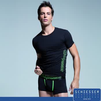 舒雅 schiesser SUPIMA棉 男士短袖T恤衫 35-1824M 0830白印绿 XXL