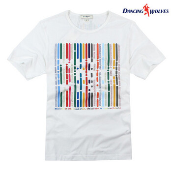 dancingwolves与狼共舞 夏季白色纯棉时尚休闲T恤21DW6811 801米白 185/100A