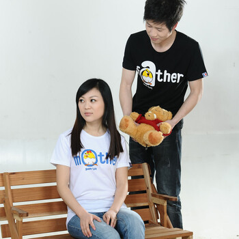 动力宝 2012夏装新款 时尚圆领 卡通短袖T恤B12076 白色 XXXXL/180