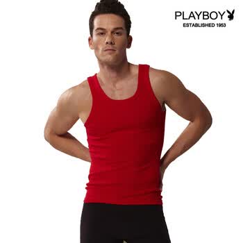 PLAYBOY 花花公子 男士纯色全棉夏季运动休闲基础打底背心7119 麻灰 XXXL