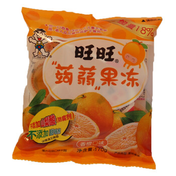旺旺蒟蒻果冻(香橙)170g(加量18%)*4