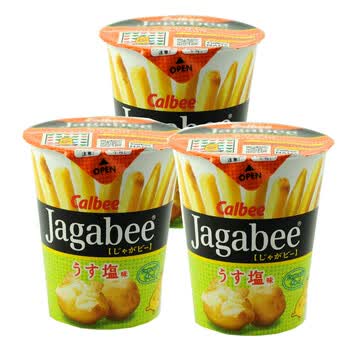 日本原装进口食品 卡鲁比 盐味薯条棒 40g*3杯 #0491