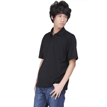 北极绒 男士夏日炫彩POLO衫 /27116 黑色 XXL