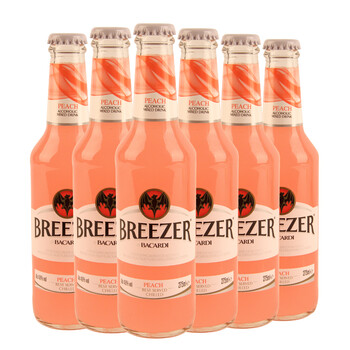 波多黎各 进口百加得冰锐郎姆预调酒(蜜桃味）6支装 275ML*6