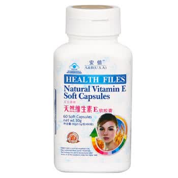 安倍 天然维生素E软胶襄500mg×60粒