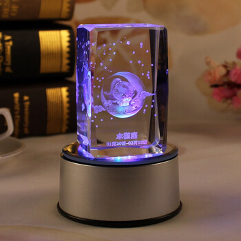 精信水晶Cansen Crystal内雕十二星座<em>音乐</em>盒水