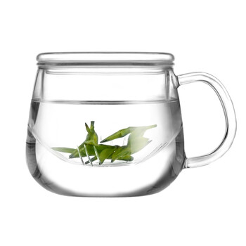 乐怡vatiri 圆趣 带盖过滤茶杯三件杯 手工玻璃杯
