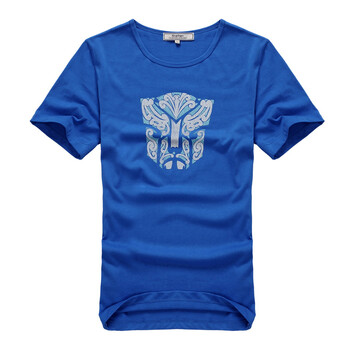 佐肯EingeZogen酷炫变型金钢烫珠印花圆领T恤YT12015A017 宝蓝色 XXL