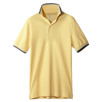 Giordano佐丹奴 Polo 男撞色边小立领修身POLO 01012001 土黄 XL