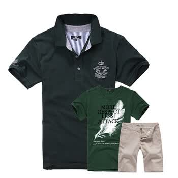 DF 夏装新品 2012 夏季最佳人气组合 POLO+T恤+休闲短裤 101002 1305 1241(2)