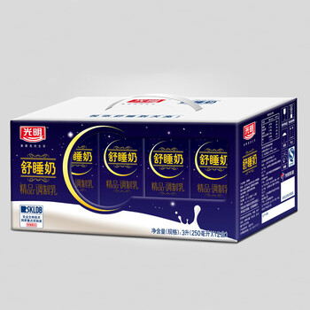 光明250ml利乐砖舒睡奶1箱12盒