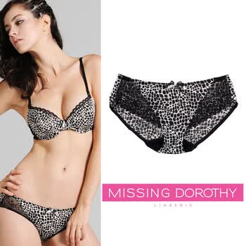 [Missing Dorothy]韩国热销豹纹性感蕾丝女三角内裤_LWPT1C59 黑色 100(L)