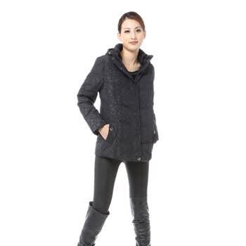 雅鹿 女压花简单中老年款 羽绒服 ^@^LD2201B 黑藏青 180/XXXL