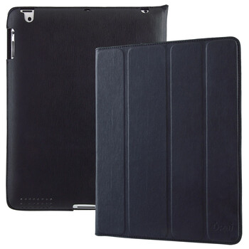 爱派（iPai） The new iPad/iPad3 雅致超薄波丝纹保护套 黑色 赠原装贴膜（休眠唤醒功能）