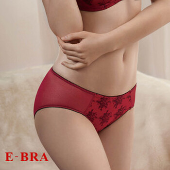 安莉芳旗下E-BRA性感网纱中低腰三角裤K29761 RED红色 XL