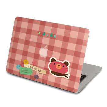 SkinAT 苹果笔记本MacBook外壳A面保护贴膜 3M材料 格子熊 Air 13 2008/09