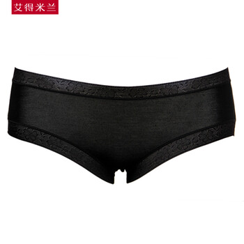 艾得米兰 2012新款 纯色星期裤 竹纤维内裤 蕾丝三角裤 WWS034 黑色 均码
