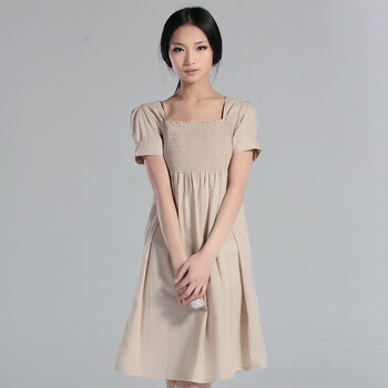 播 复印机的年华 韩版女显瘦格纹泡泡袖连衣裙2012夏装新款 格子 白格 W01 L