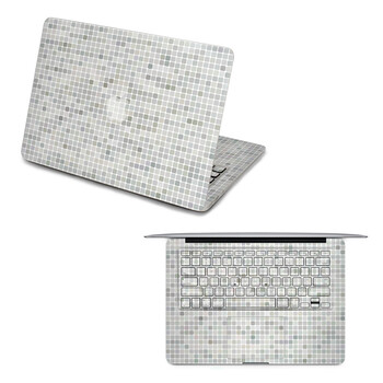 SkinAT 苹果笔记本MacBook全套保护贴膜 3M材料 灰色小格子