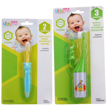 kidsme亲亲我牙刷组合1（小熊牙刷+摇铃组合牙刷）