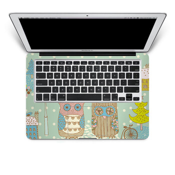SkinAT 苹果笔记本MacBook手托保护贴膜 不含键盘 3M材料 恋恋猫头鹰 Pro 13