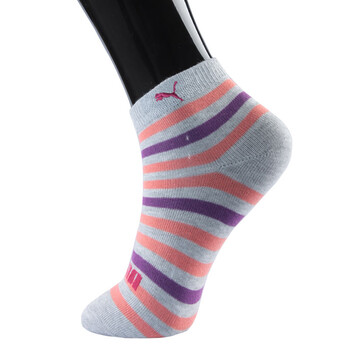 PUMA/彪马 童袜 短筒袜儿童袜 精梳棉袜精美条纹袜子 浅花灰 20-22cm