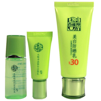百雀羚 美白防晒乳 spf30 60g超值套装 送百雀羚水嫩净透精华洁面乳 12g+百雀羚 水嫩精纯明星美肌水 25ml