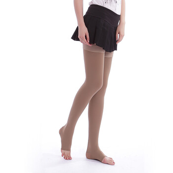 好士德 Perfect leg 护士专用静脉曲张袜 医用压力袜 弹力袜 压力二级中压长筒（开口） 褐色 XL