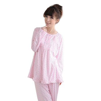 BERRY YOYO 家居服 哺乳装 可爱粉色点点 如图 XL