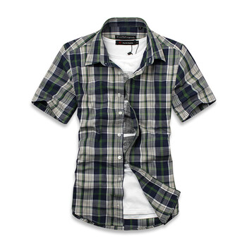 【布衣传说】2012夏装新品 纯棉时尚格子短袖衬衫 男 13色 NDC035 11号色 XXL