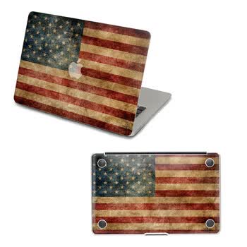 SkinAT 苹果笔记本MacBook外壳及底部保护贴膜 3M材料 破旧的美国国旗 Air 11