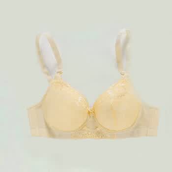 喜孕娇 超舒适纯棉孕妇哺乳文胸 孕妇喂奶乳罩内衣胸罩软钢托哺乳 蕾丝公主 N06 黄色 95B